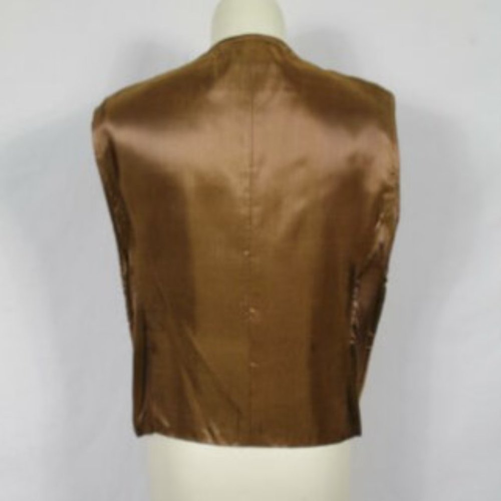 Vintage Fenwick Camel Suede Vest Boho sz L - Picture 3 of 5